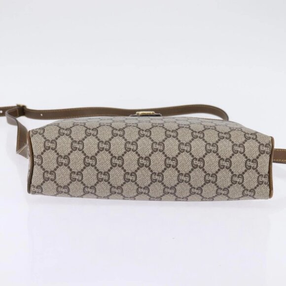 GUCCI GG Plus Supreme Web Sherry Line Shoulder Bag PVC Beige Gold Auth gh909 - Picture 7 of 16